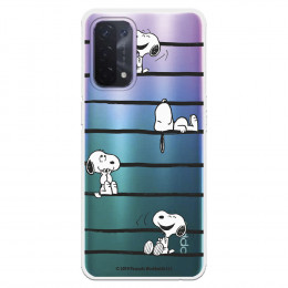 Funda para Oppo A54 5G Oficial de Peanuts Snoopy rayas - Snoopy