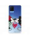 Funda para Oppo A55 4G Oficial de Disney Mickey y Minnie Beso - Clásicos Disney