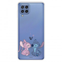 Funda para Samsung Galaxy M32 Oficial de Disney Angel & Stitch Beso - Lilo & Stitch