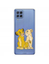 Funda para Samsung Galaxy M32 Oficial de Disney Simba y Nala Silueta - El Rey León