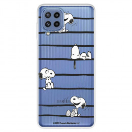 Funda para Samsung Galaxy M32 Oficial de Peanuts Snoopy rayas - Snoopy