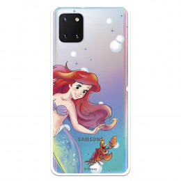 Funda para Samsung Galaxy Note10 Lite Oficial de Disney Ariel y Sebastián Burbujas - La Sirenita