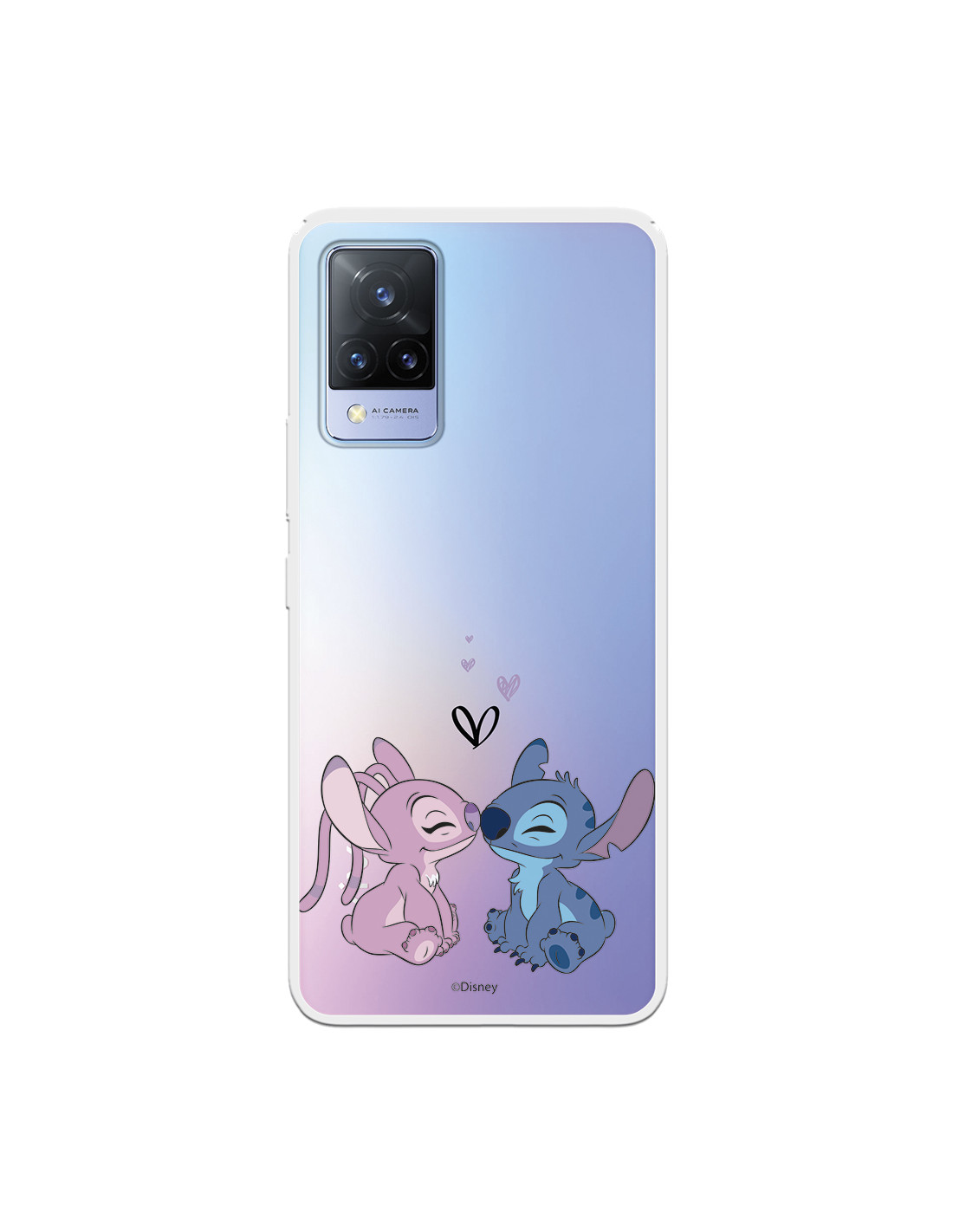Housse pour Vivo Y21S - Y33s - Y21 Officiel de Lilo & Stitch Angel & Stitch  Kiss Transparent pour protéger votre téléphone - Coque en silicone souple  avec licence officielle Disney 