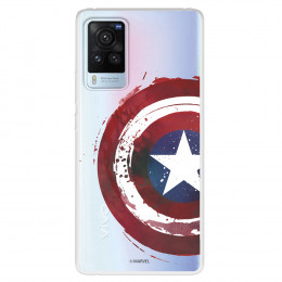 Funda para Vivo X60 Pro Oficial de Marvel Capitán América Escudo Transparente - Marvel