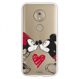 Carcasa Oficial Disney Mikey Y Minnie Beso Clear para Motorola Moto G7 Play- La Casa de las Carcasas