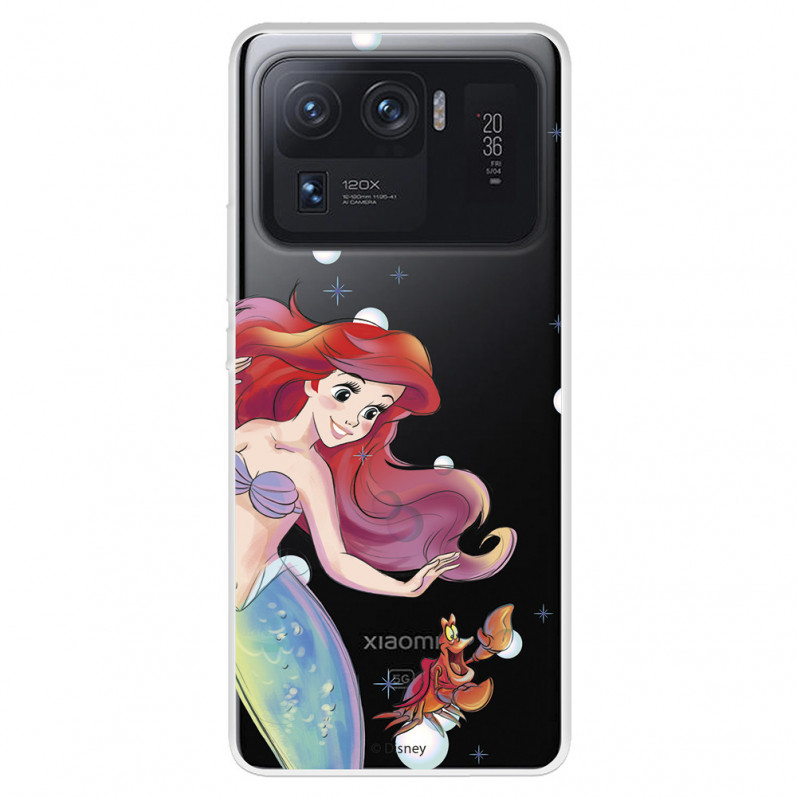 Coque pour Xiaomi Mi 11 Ultra Officielle de Disney Ariel et Sébastien Bulles - La Petite Sirène