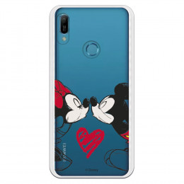 Carcasa Oficial Disney Mikey Y Minnie Beso Clear para Huawei Honor 8A- La Casa de las Carcasas