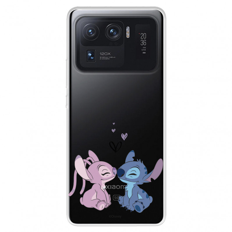 Coque pour Xiaomi Mi 11 Ultra Officielle de Disney Angel & Stitch Bisou - Lilo & Stitch