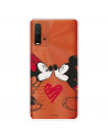 Funda para Xiaomi Redmi 9T Oficial de Disney Mickey y Minnie Beso - Clásicos Disney