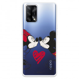 Funda para Oppo A74 4G Oficial de Disney Mickey y Minnie Beso - Clásicos Disney