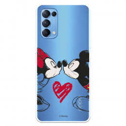 Funda para Oppo Find X3 Lite Oficial de Disney Mickey y Minnie Beso - Clásicos Disney