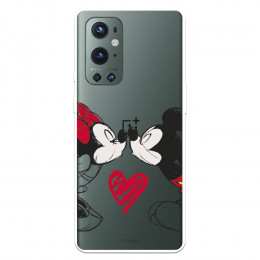 Funda para OnePlus 9 Pro Oficial de Disney Mickey y Minnie Beso - Clásicos Disney
