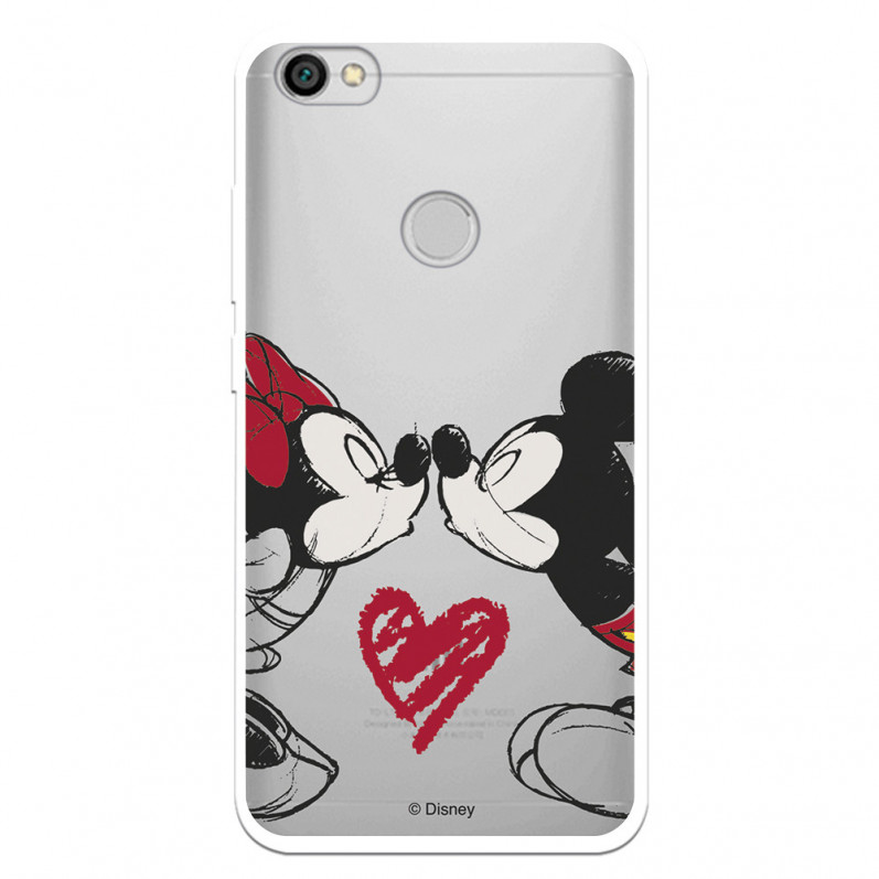 Funda para Xiaomi Redmi Note 5A Prime Oficial de Disney Mickey y Minnie Beso - Clásicos Disney