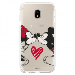 Funda para Samsung Galaxy J3 2017 Europeo Oficial de Disney Mickey y Minnie Beso - Clásicos Disney