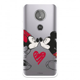 Funda para Motorola Moto E5 Oficial de Disney Mickey y Minnie Beso - Clásicos Disney
