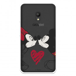 Funda para Alcatel OneTouch Pixi 4 5.0 3G Oficial de Disney Mickey y Minnie Beso - Clásicos Disney