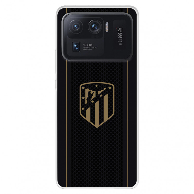 Coque pour Xiaomi Mi 11 Ultra de l'Atlético de Madrid Écusson Doré Fond Noir - Licence Officielle de l'Atlético de Madrid