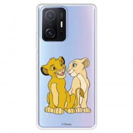 Funda para Xiaomi 11T Oficial de Disney Simba y Nala Silueta - El Rey León