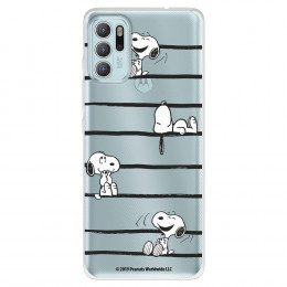Funda para Motorola Moto G60S Oficial de Peanuts Snoopy rayas - Snoopy