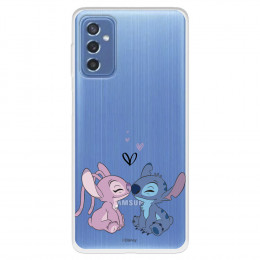 Funda para Samsung Galaxy M52 5G Oficial de Disney Angel & Stitch Beso - Lilo & Stitch