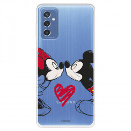 Funda para Samsung Galaxy M52 5G Oficial de Disney Mickey y Minnie Beso - Clásicos Disney