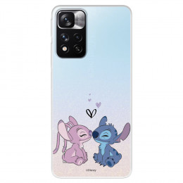 Funda para Xiaomi Redmi Note 11 Oficial de Disney Angel & Stitch Beso - Lilo & Stitch
