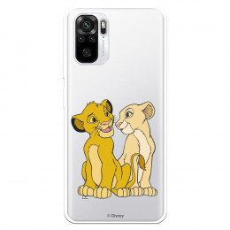 Funda para Xiaomi Redmi Note 10S Oficial de Disney Simba y Nala Silueta - El Rey León