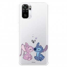 Funda para Xiaomi Redmi Note 10S Oficial de Disney Angel & Stitch Beso - Lilo & Stitch