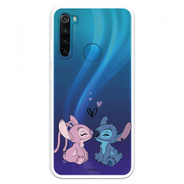 Funda para Xiaomi Redmi Note 8 2021 Oficial de Disney Angel & Stitch Beso - Lilo & Stitch