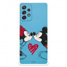 Funda para Samsung Galaxy A52 4G Oficial de Disney Mickey y Minnie Beso - Clásicos Disney