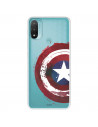 Funda para Motorola Moto E40 Oficial de Marvel Capitán América Escudo Transparente - Marvel