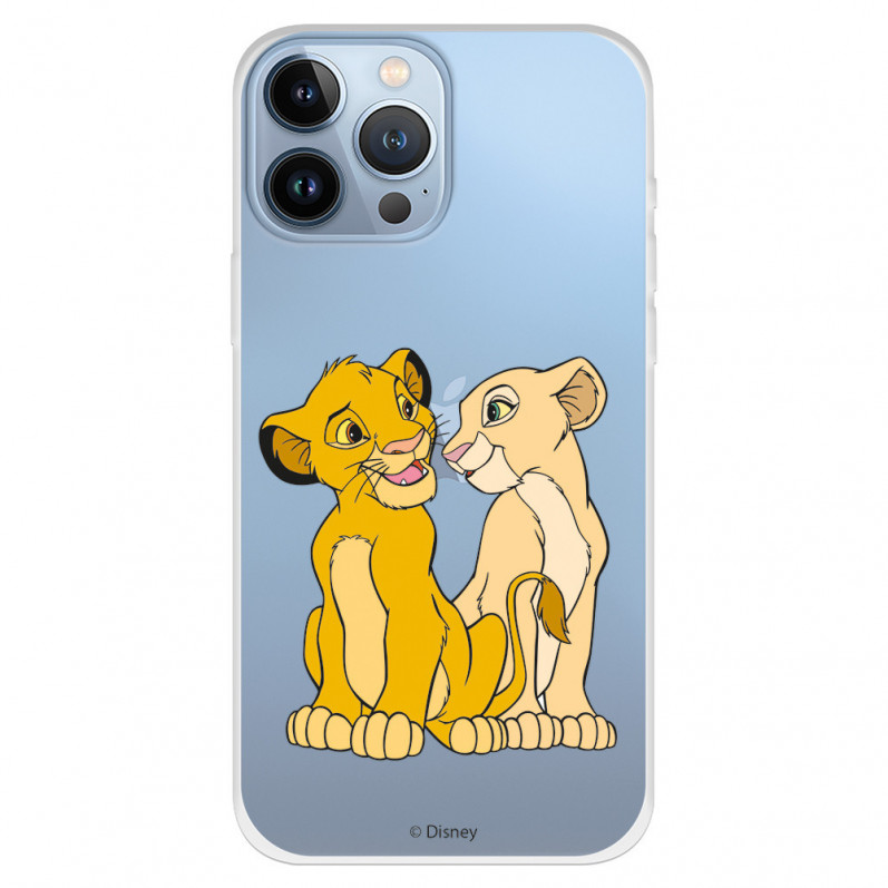Coque pour iPhone 13 Pro Max Officielle de Disney Simba et Nala Silhouette - Le Roi Lion