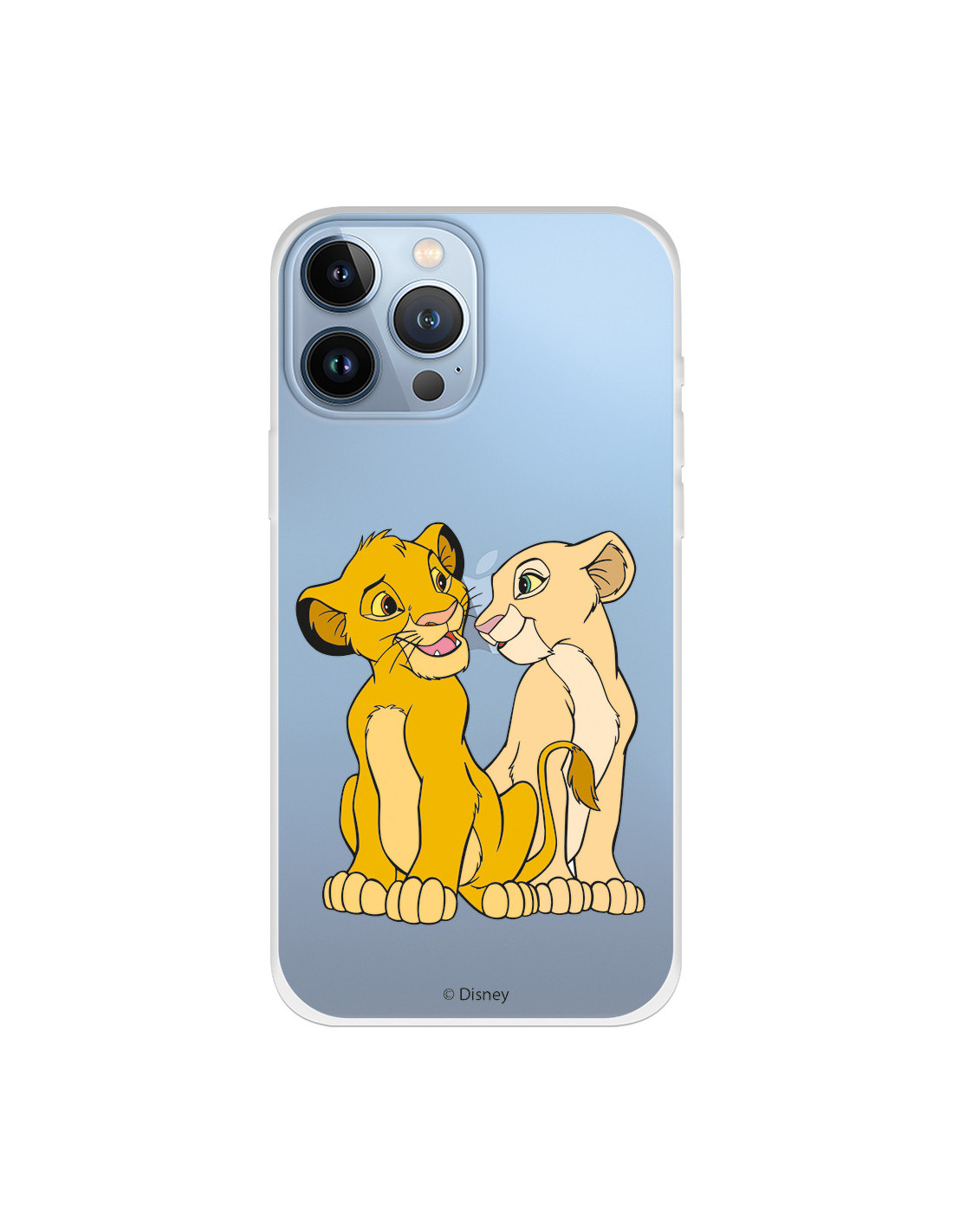 Coque pour iPhone 13 Pro Max Officielle de Disney Simba et Nala Silhouette  - Le Roi Lion