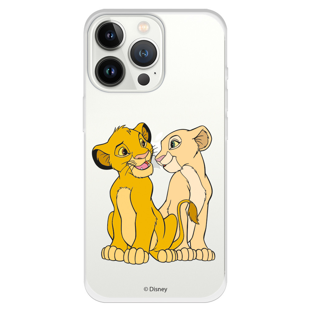 Coque pour iPhone 13 Pro Max Officielle de Disney Simba et Nala Silhouette  - Le Roi Lion