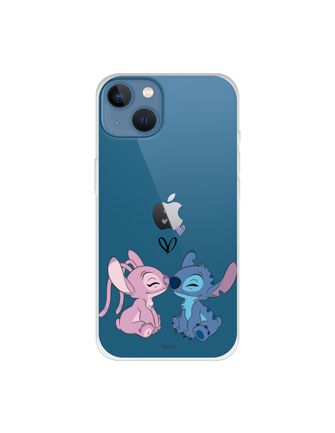 Coque pour iPhone 13 Officielle de Disney Angel & Stitch Bisou - Lilo &  Stitch