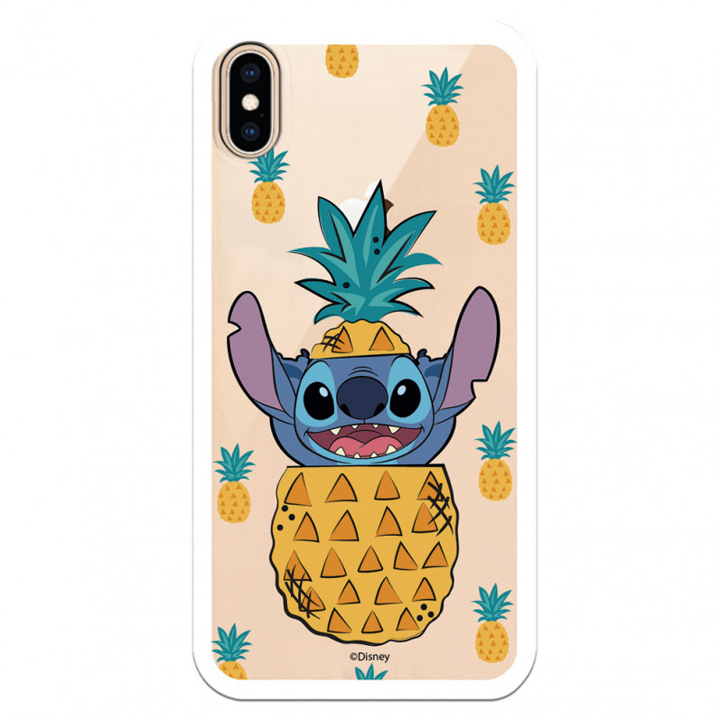 Coque pour iPhone XS Max Officielle de Disney Stitch Ananas - Lilo & Stitch