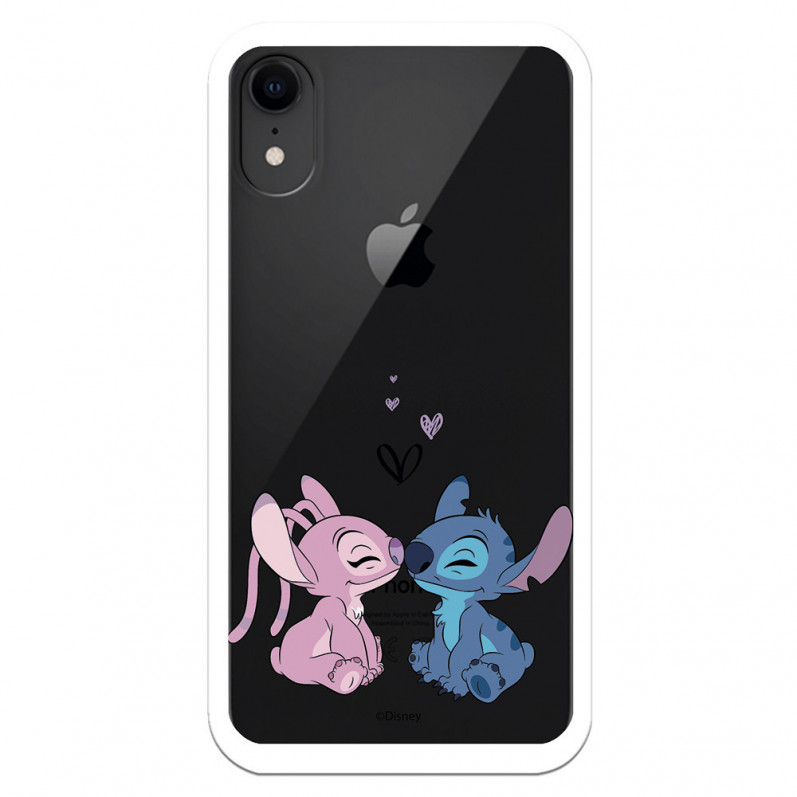 Coque pour iPhone XR Officielle de Disney Angel & Stitch Bisou - Lilo & Stitch