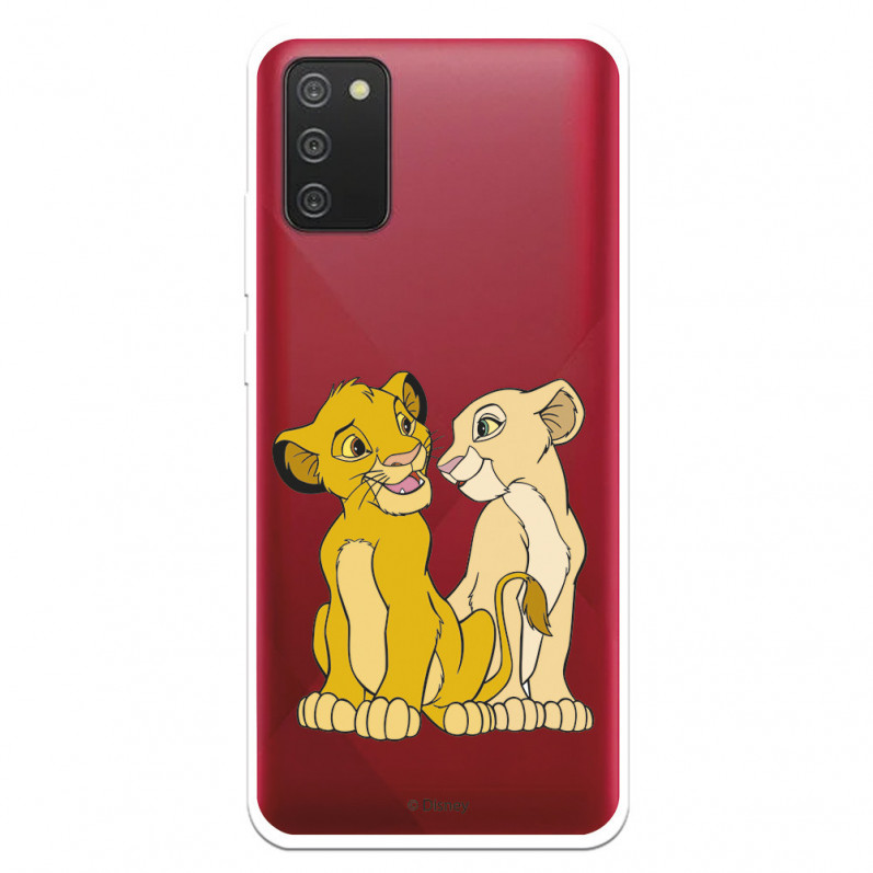 Coque pour Samsung Galaxy A02s Officielle de Disney Simba et Nala Silhouette - Le Roi Lion