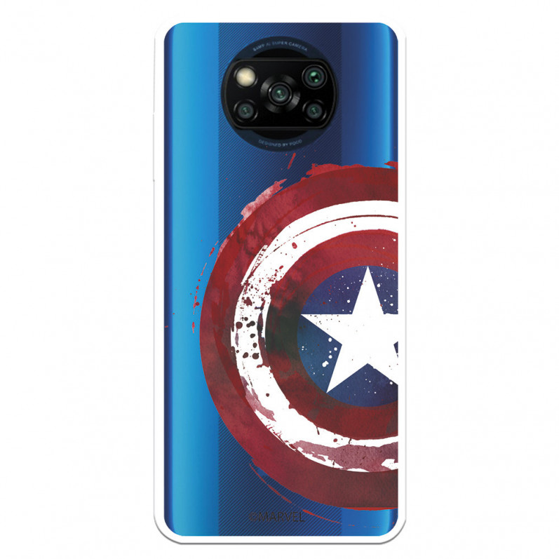 Coque pour Xiaomi Poco X3 Pro Officielle de Marvel Captain America Bouclier Transparente - Marvel