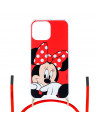 Funda Funda Minnie Fondo Rojo Colgante - Clásicos Disney para iPhone 13 Mini