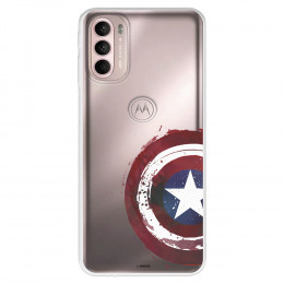 Funda para Motorola Moto G41 Oficial de Marvel Capitán América Escudo Transparente - Marvel
