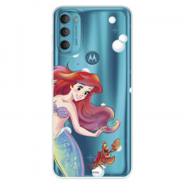 Funda para Motorola Moto G71 5G Oficial de Disney Ariel y Sebastián Burbujas - La Sirenita