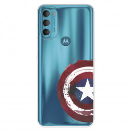 Funda para Motorola Moto G71 5G Oficial de Marvel Capitán América Escudo Transparente - Marvel