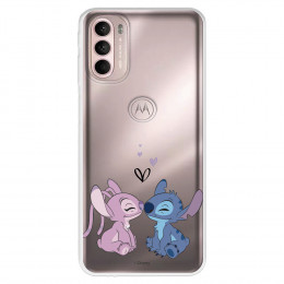 Funda para Motorola Moto G31 Oficial de Disney Angel & Stitch Beso - Lilo & Stitch