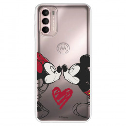 Funda para Motorola Moto G31 Oficial de Disney Mickey y Minnie Beso - Clásicos Disney