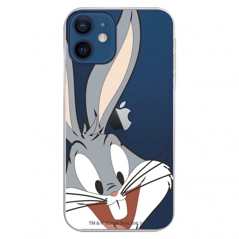 Coque pour iPhone 12 Mini Officielle de Warner Bros Bugs Bunny Silhouette Transparente - Looney Tunes