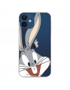 Coque pour iPhone 12 Mini Officielle de Warner Bros Bugs Bunny Silhouette Transparente - Looney Tunes