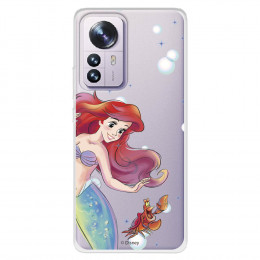 Funda para Xiaomi 12 Oficial de Disney Ariel y Sebastián Burbujas - La Sirenita