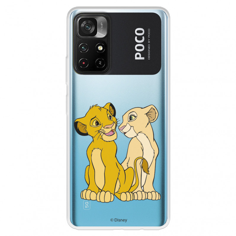 Coque pour Xiaomi Poco M4 Pro 5G Officielle de Disney Simba et Nala Silhouette - Le Roi Lion