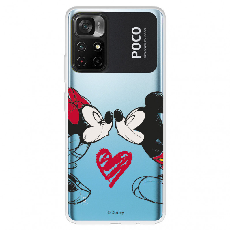 Coque pour Xiaomi Poco M4 Pro 5G Officielle de Disney Mickey et Minnie Bisou - Classiques Disney